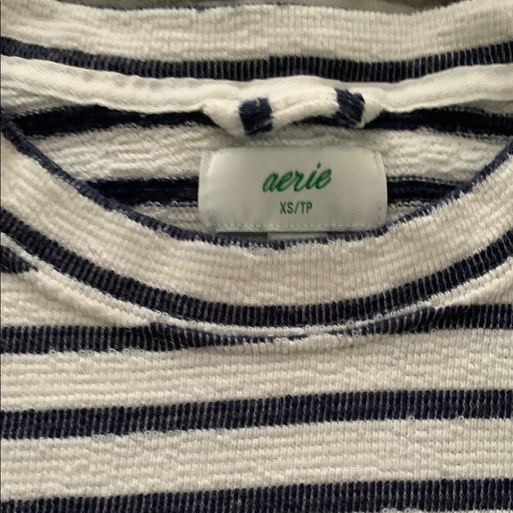 Aerie Navy and White Striped Tee